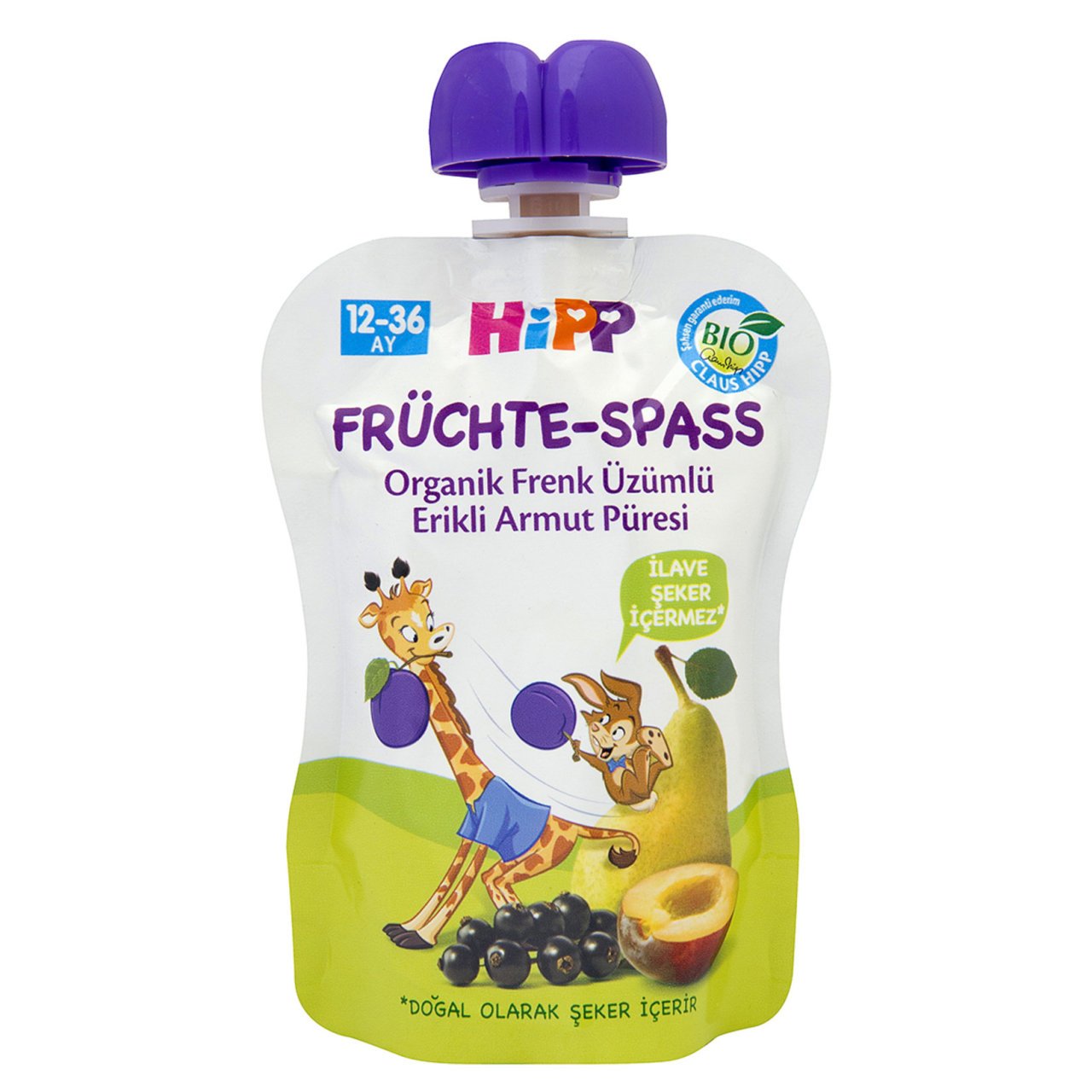 HIPP ORGANİK MEYVE PÜRESİ ÜZÜM-ERİK-ARMUT 90 GR