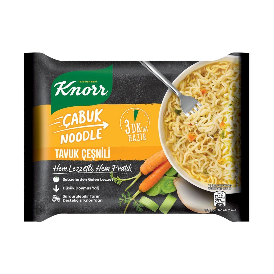 KNORR ÇABUK NOODLE TAVUK ÇEŞNİLİ 66GR