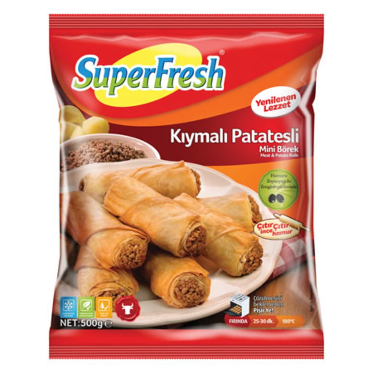 SUPERFRESH BÖREK RULO KIYMALI 500 GR