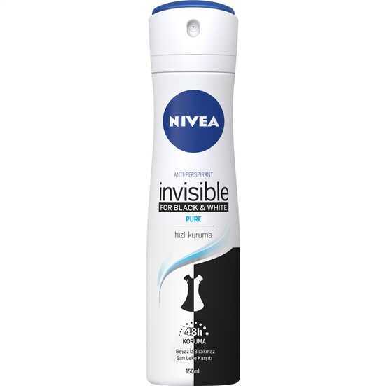 NIVEA DEO INV. BLACK&WHITE  PURE 150 ML KADIN