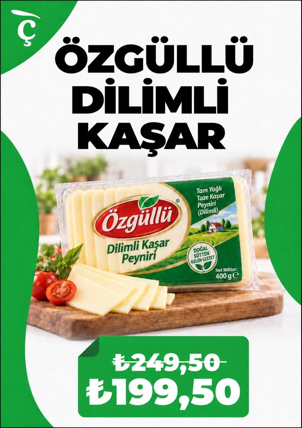 ÖZGÜLLÜ 400 GR DILIMLI TOST PEYNIRI