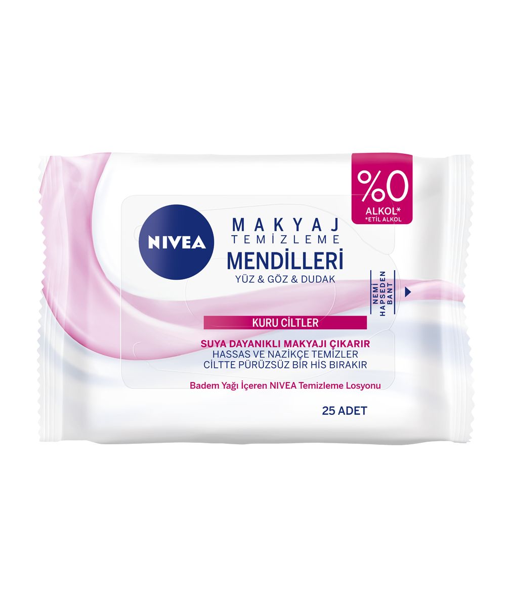 NIVEA MAKYAJ TEMİZLEME MENDİL KURU HASSAS 25 Lİ
