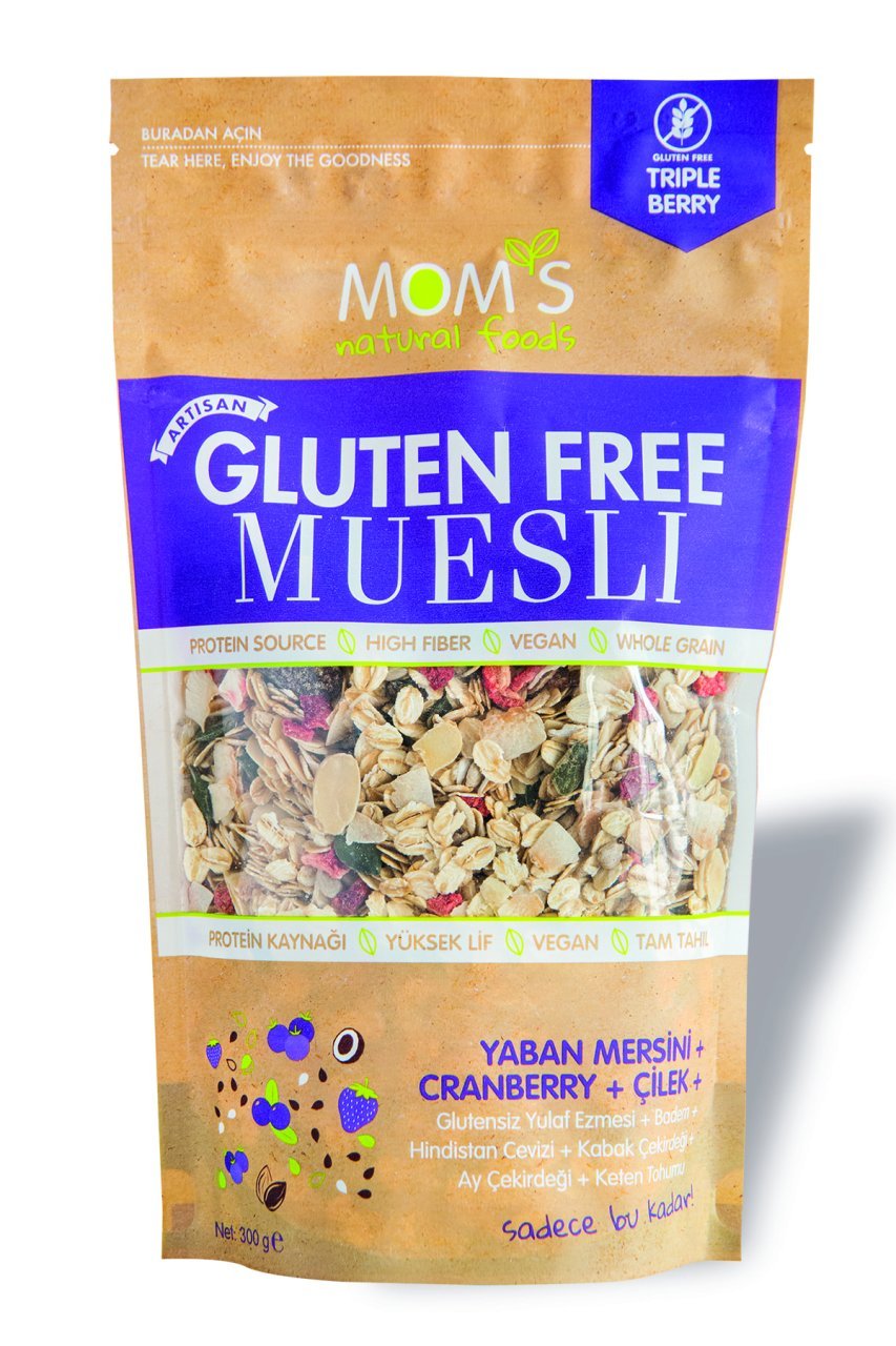 MOM'S GLUTENSİZ YABAN MERSİNİ & ÇİLEK CHIA 300 GR