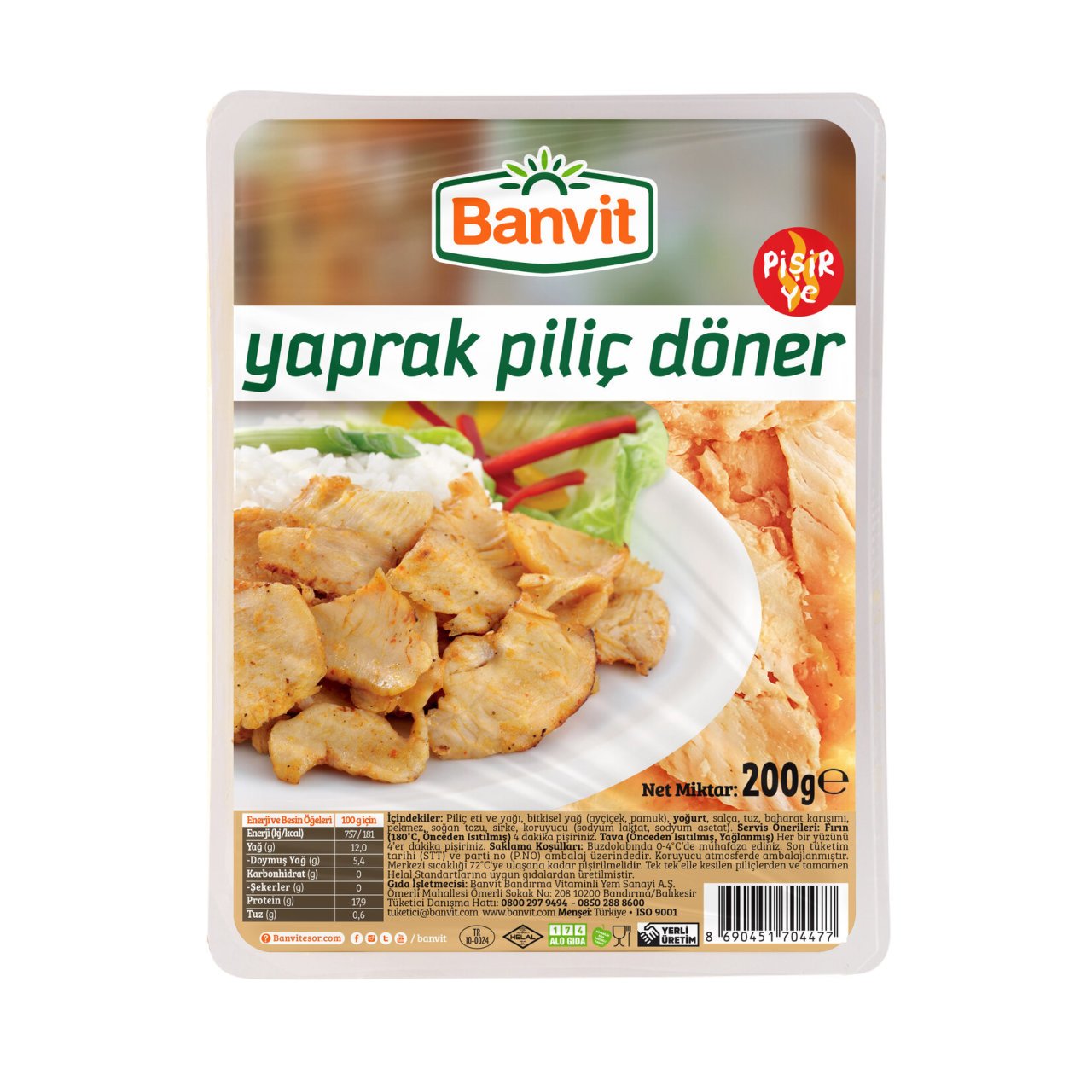 BANVİT PİLİÇ DÖNER 200 GR